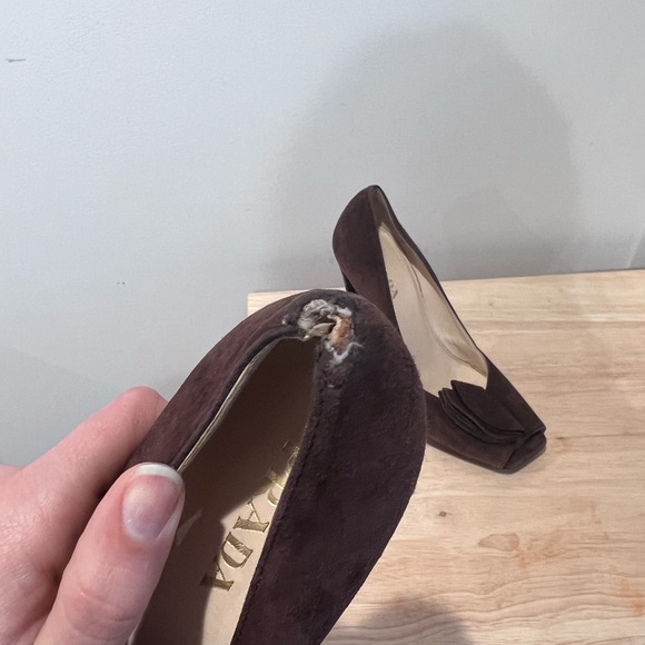 Authentic Brown Suede Prada Pumps Size 38 - Picture 4 of 6